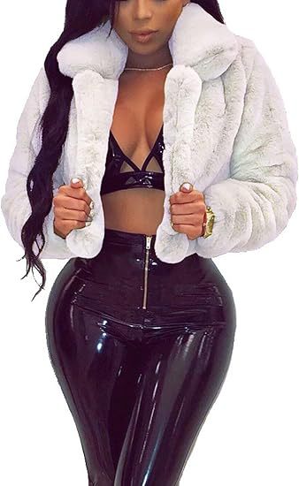Damen Luxuriöse Kunstpelzjacke im eleganten Cropped-Design Stilzeits