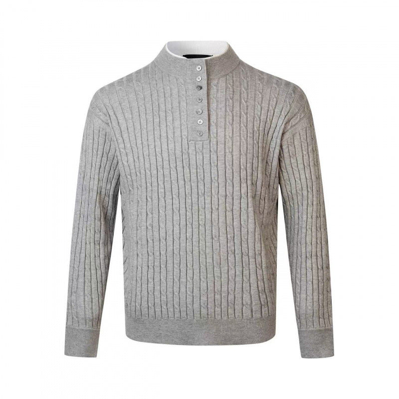 Herren Feinstrickpullover mit dekorativen Knopfdetails Stilzeits