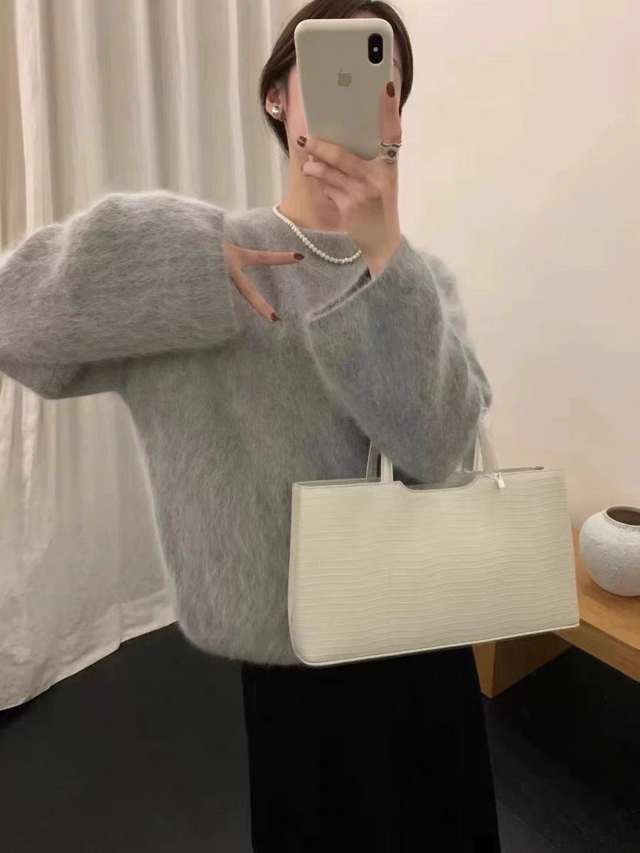 Damen kuscheliger Pullover mit Boxy-Schnitt Stilzeits