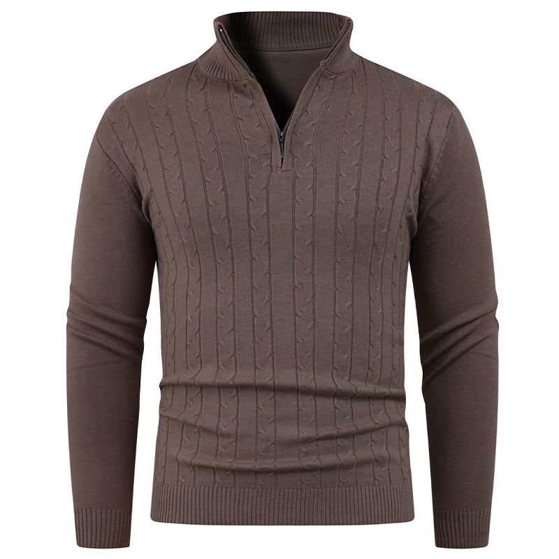 Herren Strukturierter Pullover mit ZIP-Kragen Stilzeits