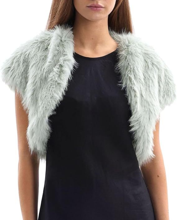 Damen Flauschige Kunstpelzweste im offenen Design Stilzeits