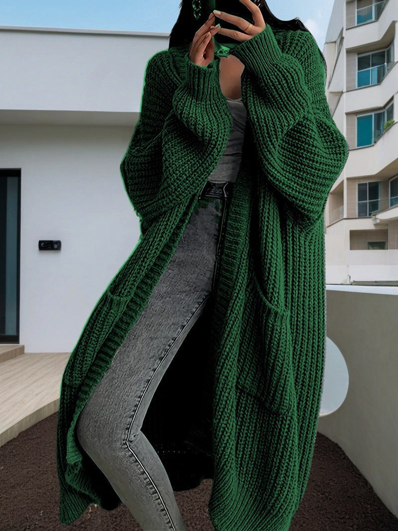 Damen Großer Strickcardigan mit lässiger Passform und großen Taschen Stilzeits