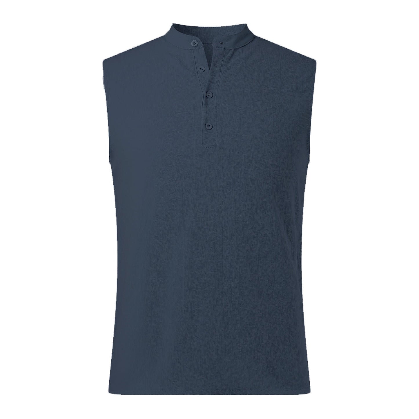 Herren Ärmelloses Henley-Shirt aus atmungsaktivem und leichtem Material Stilzeits