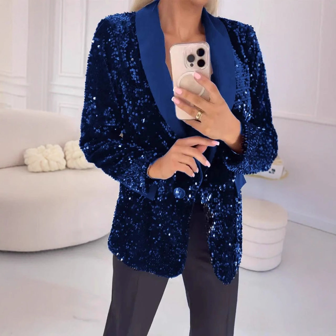 Damen Glitzernder Blazer Stilzeits