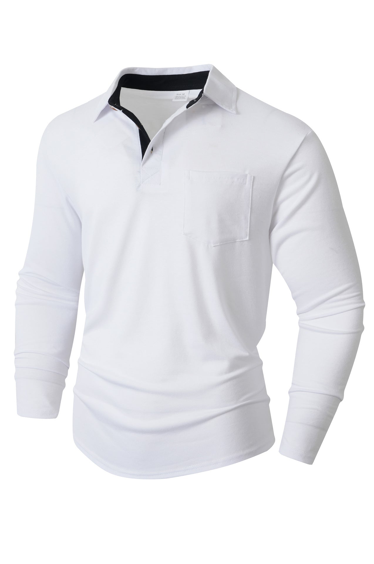 Herren elegantes Langarm Poloshirt mit modernem Kragen und leichtem Stretch Stilzeits