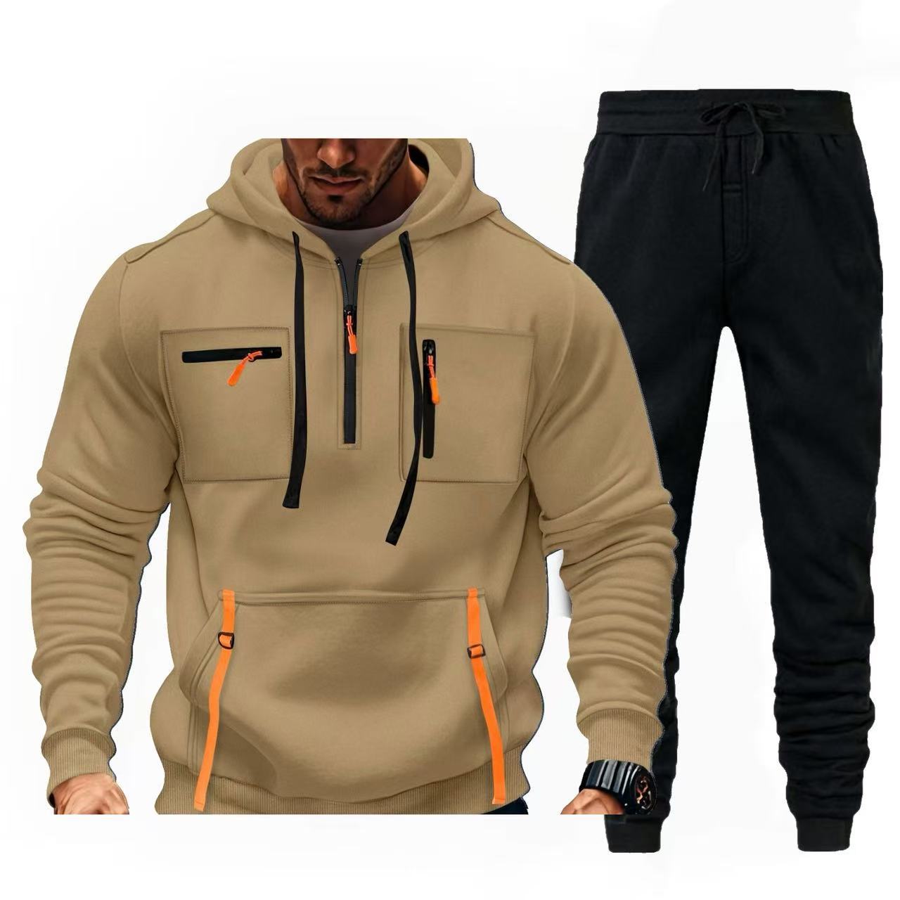 Herren multifunktionaler Kapuzenpullover und Jogginghose Kombination Stilzeits
