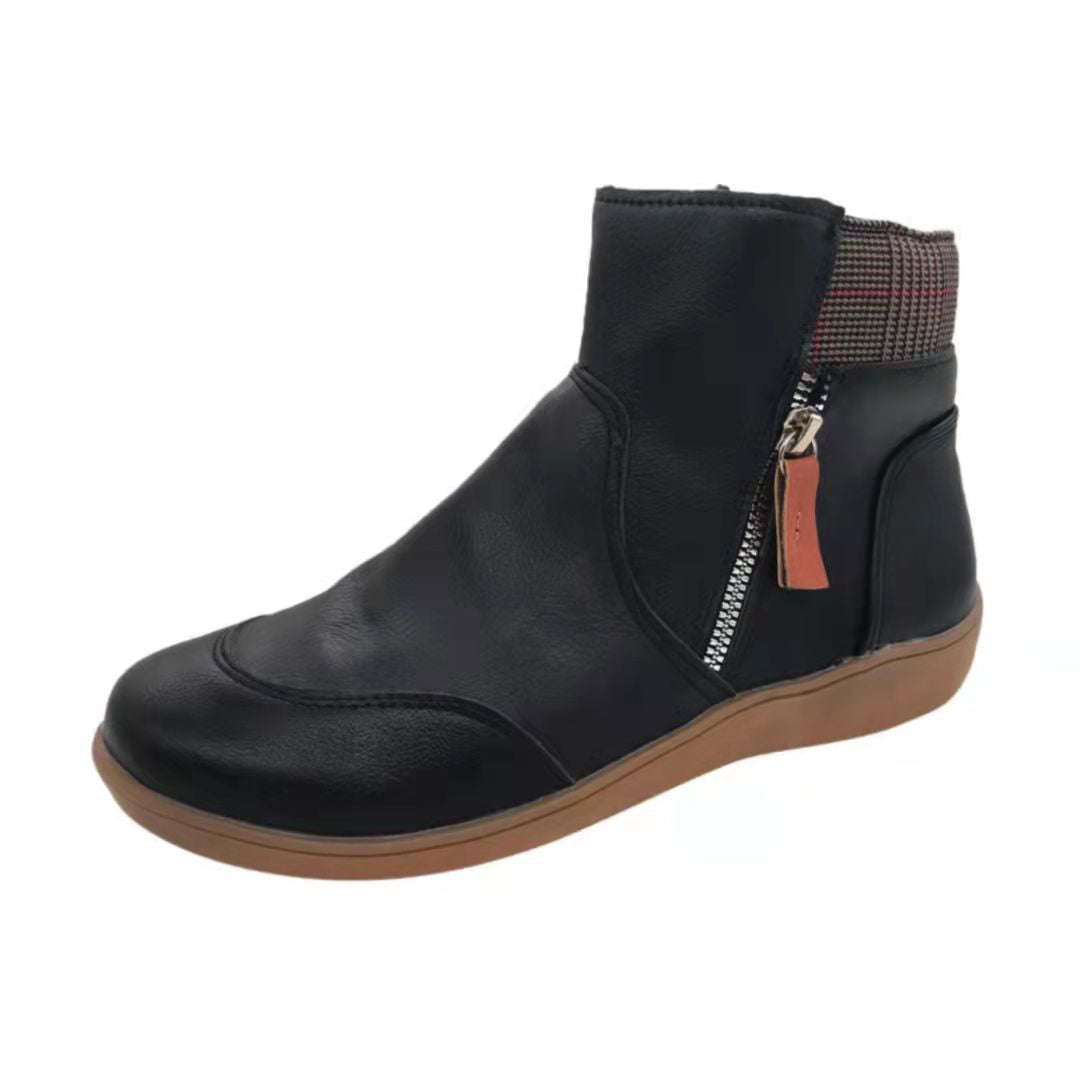 Damen Komfortable Stiefeletten mit modischem Reißverschluss und ergonomischer Sohle Stilzeits