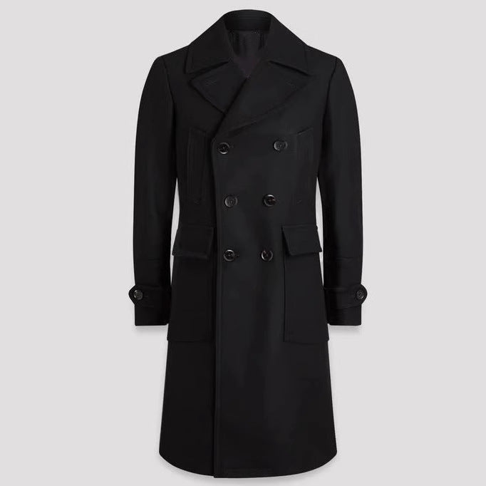 Herren eleganter Doppelt-Mantel mit praktischen Taschen und hochwertigem Futter Stilzeits