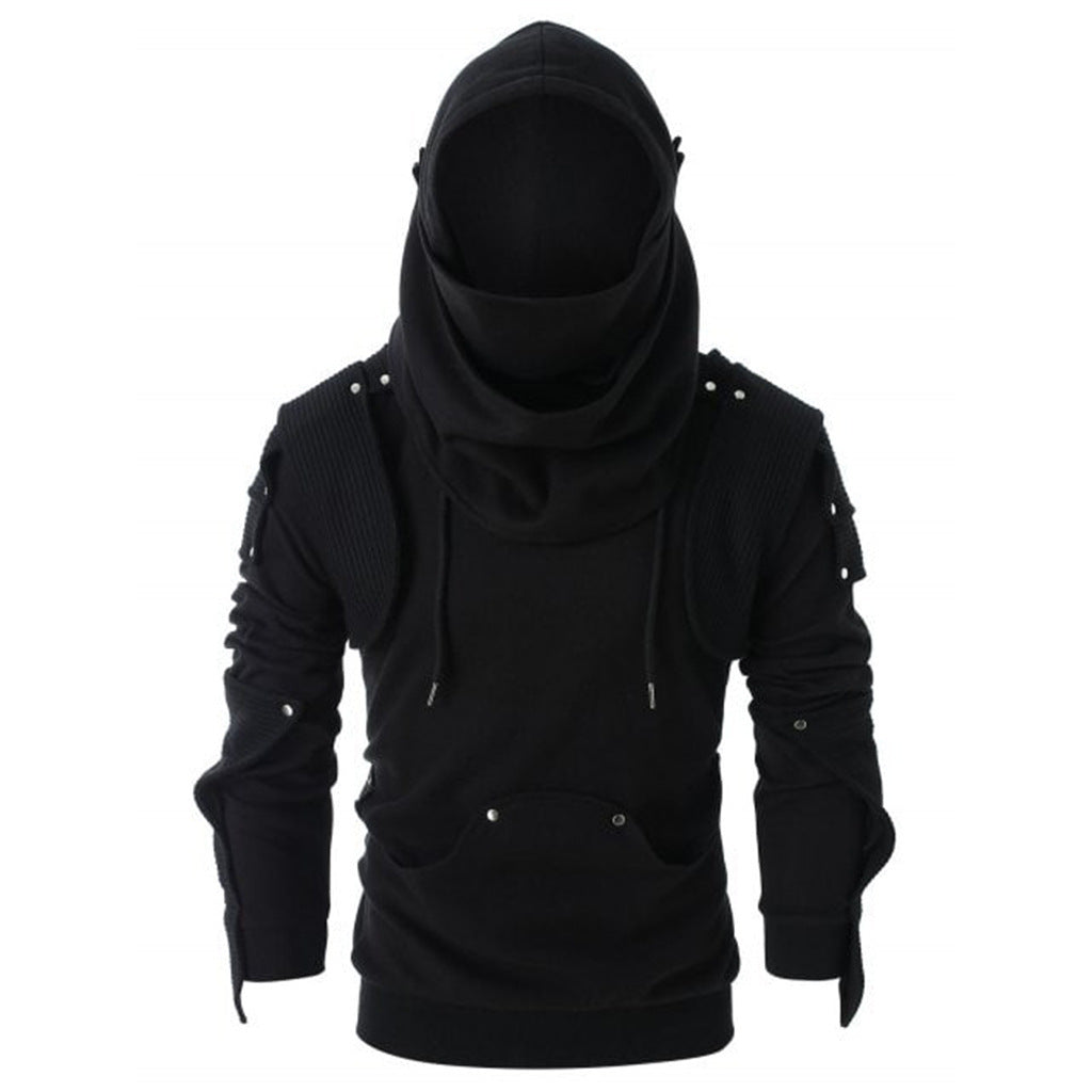Herren stylischer Hoodie mit innovativem Kragen und praktischen Taschen Stilzeits