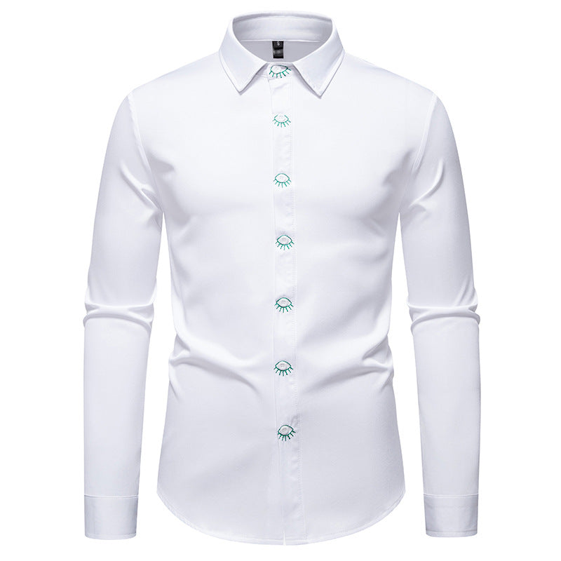 Herren Elegantes Langarmhemd mit kreativen Details Stilzeits