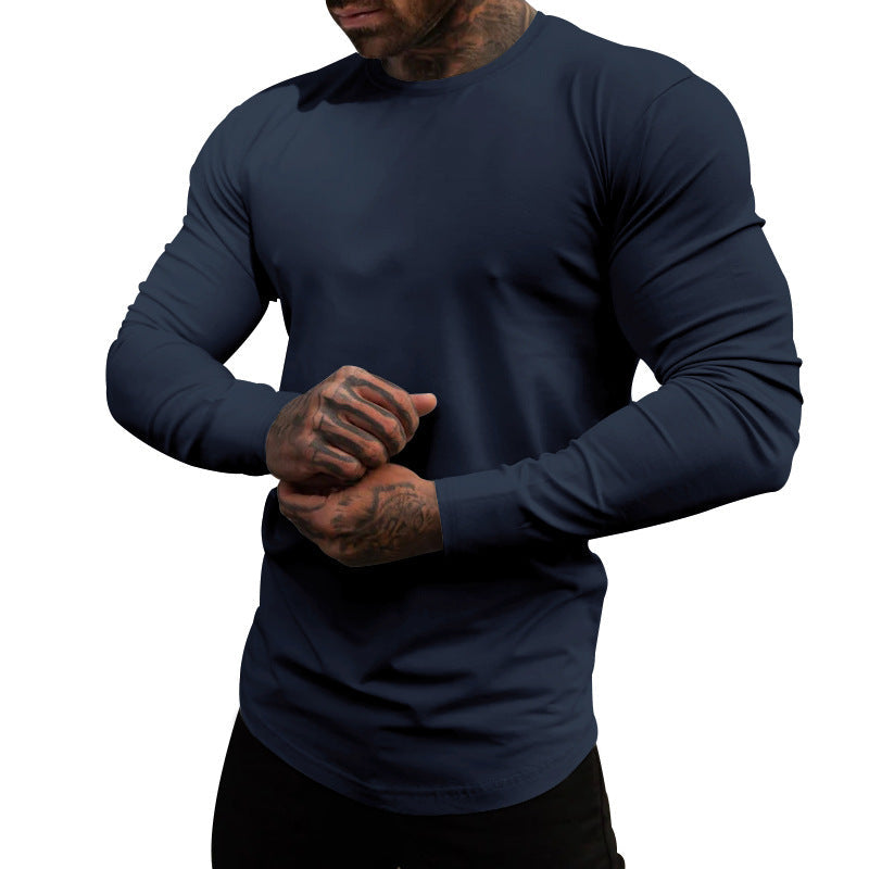 Herren Langarmshirt aus weichem, elastischem Baumwollmix mit Rundhalsausschnitt Stilzeits