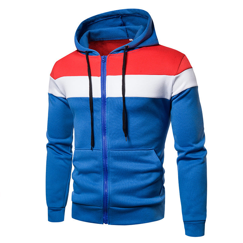 Herren sportliche Kapuzenjacke mit Farbblockdesign Stilzeits