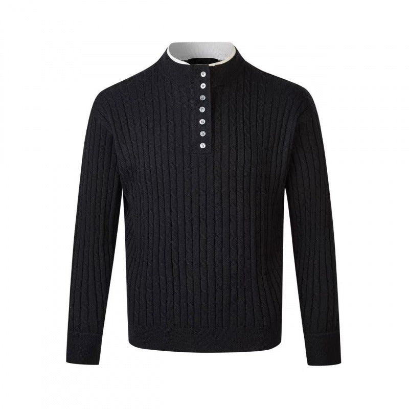 Herren Feinstrickpullover mit dekorativen Knopfdetails Stilzeits