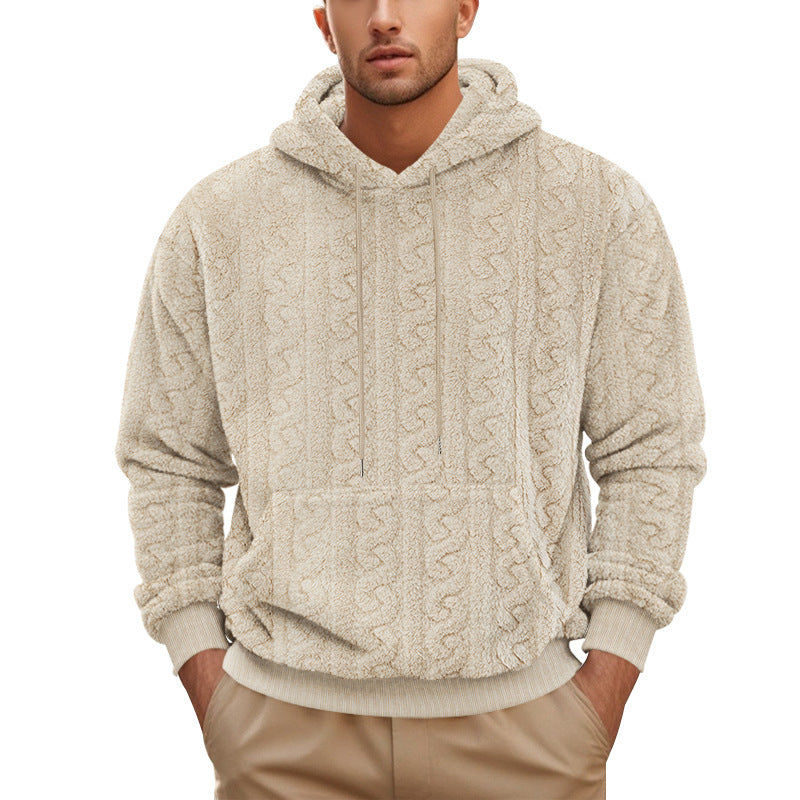 Herren gemütlicher Fleece Hoodie mit Kapuze und Kängurutasche Stilzeits