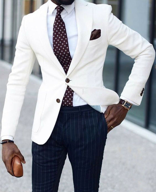 Herren eleganter Leinenblazer mit schmalem Schnitt Stilzeits