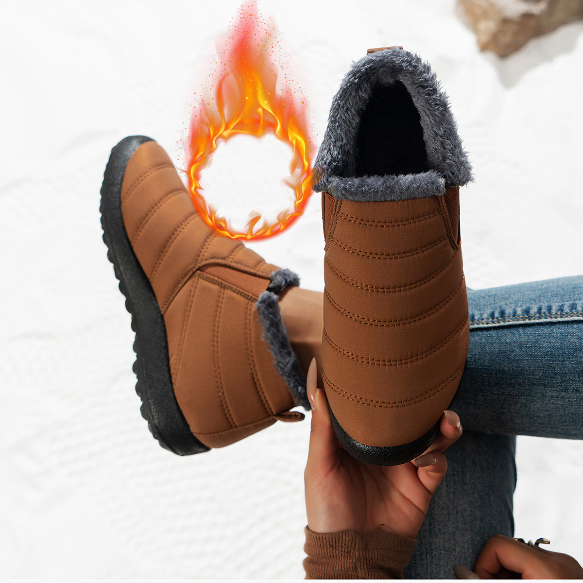 Damen Komfortable Winterboots mit kuscheligem Futter und rutschfester Sohle Stilzeits