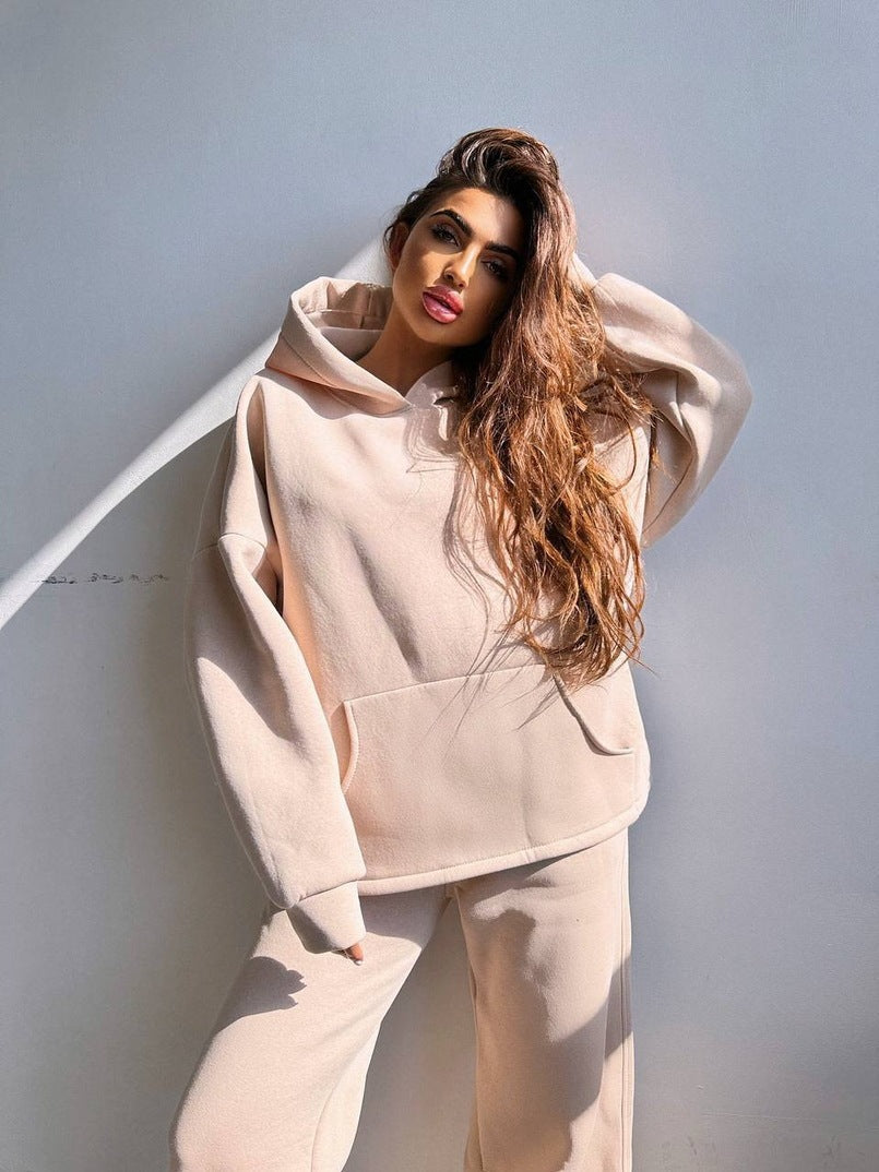 Damen Cooles Oversized Hoodie und weite Freizeithose Stilzeits