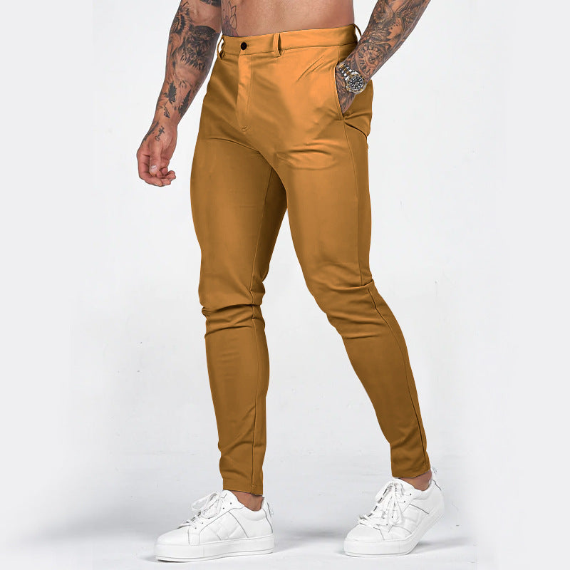 Herren elegante Slim-Fit Chinohose mit elastischem Bund und praktischen Taschen Stilzeits