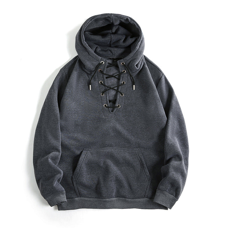 Damen Kapuzenpullover mit raffiniertem Schnürdesign und praktischer Kängurutasche Stilzeits