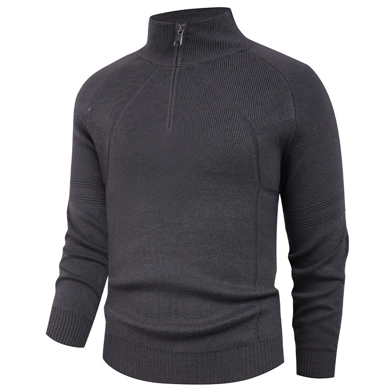 Herren Strickpullover mit modernem Reißverschluss und eleganter Struktur Stilzeits