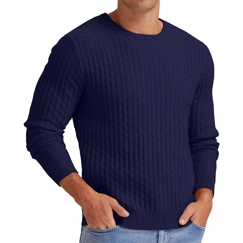 Herren strukturiertes Sweatshirt mit Rundhalsausschnitt und langem Arm Stilzeits