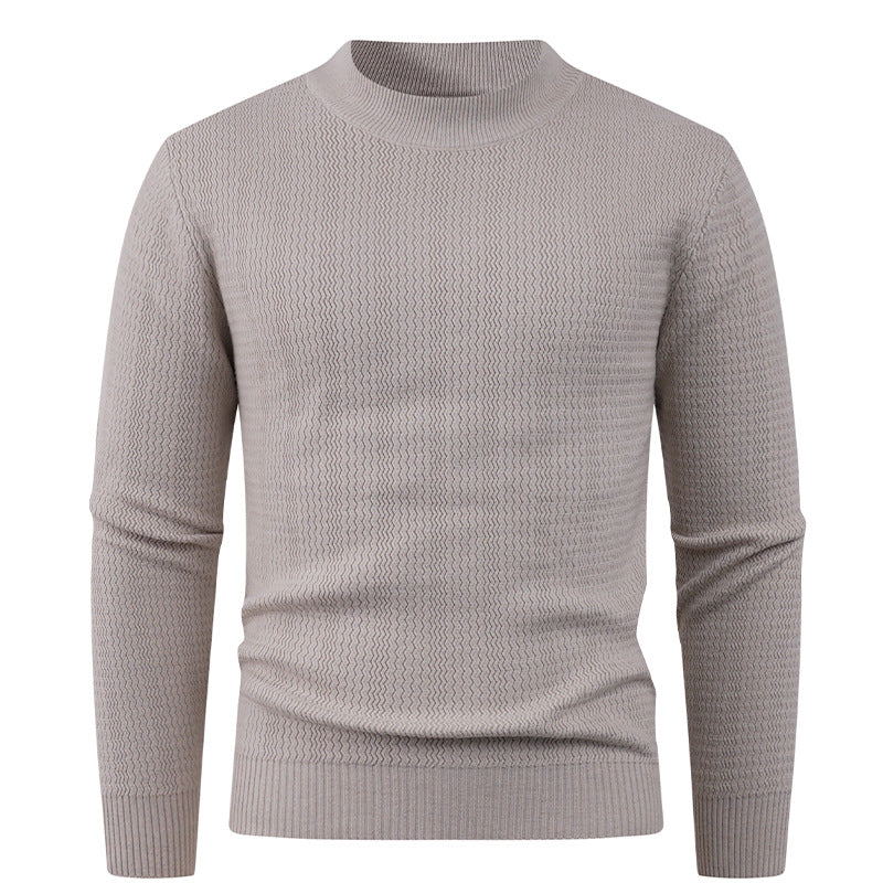 Herren Strukturpullover mit hochgeschlossenem Kragen und modischem Design Stilzeits