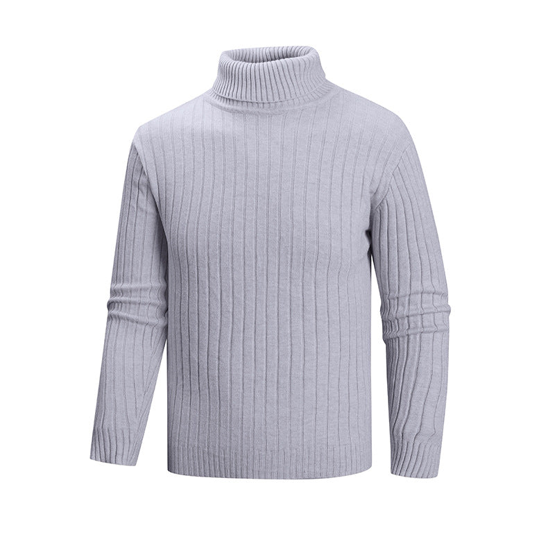 Herren eleganter Pullover mit hohem Kragen und feiner Rippenstruktur Stilzeits