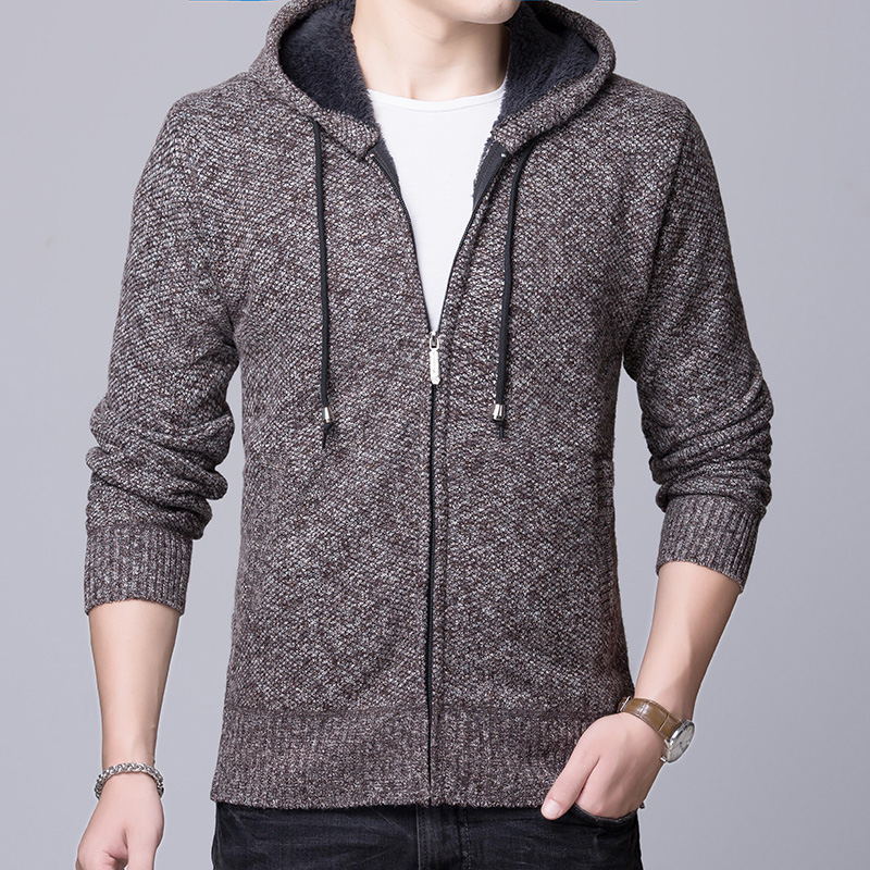 Herren gemütliche Kapuzenjacke mit fleecegefüttertem Innenleben Stilzeits