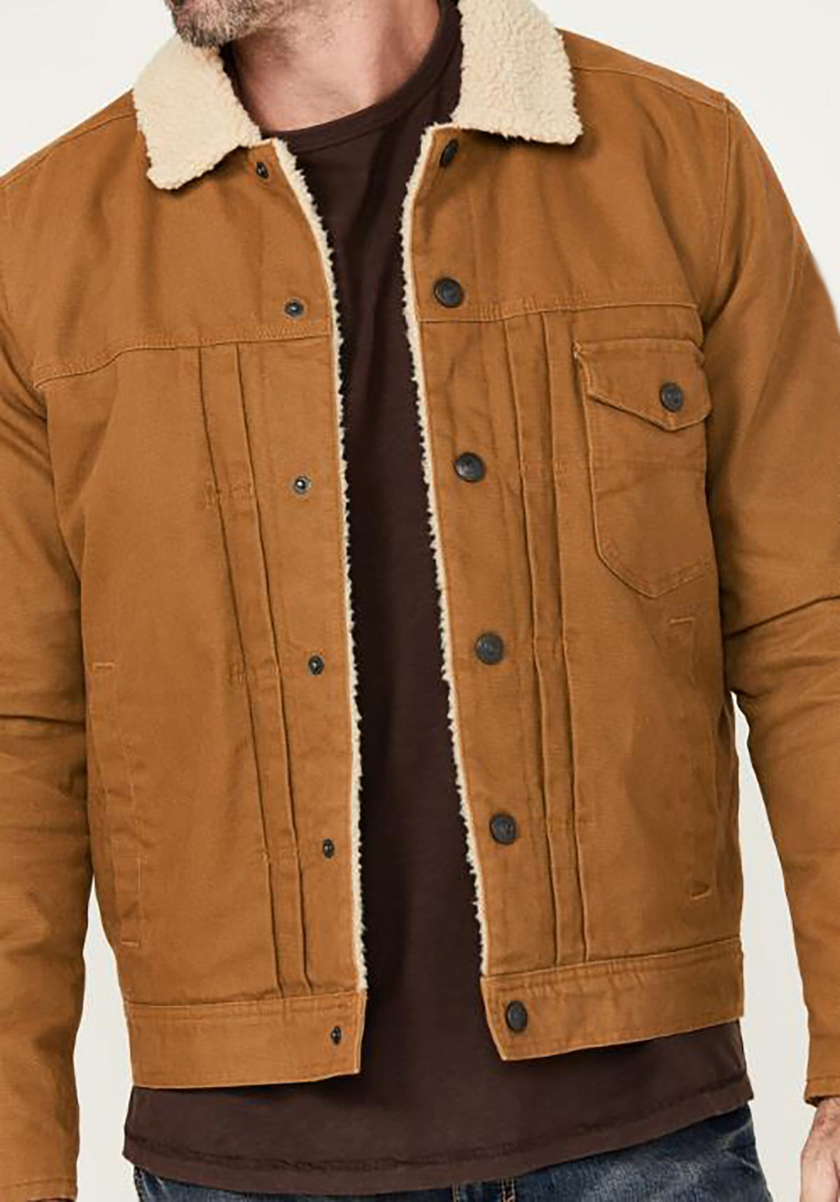 Herren kuschelige Denimjacke mit Sherpa-Futter Stilzeits