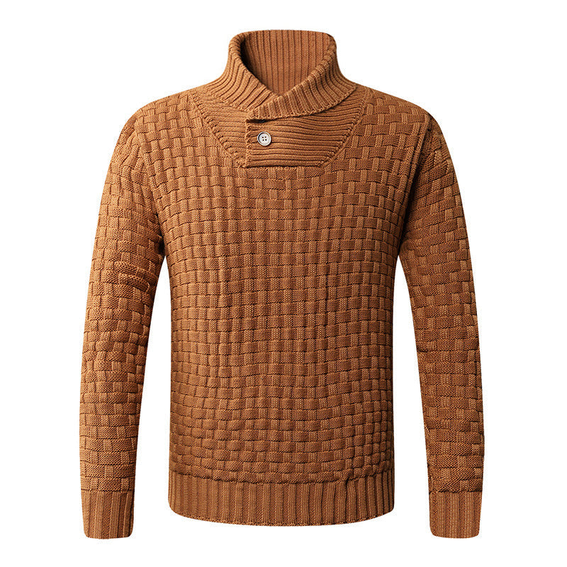 Herren Strickpullover mit modernem Schalkragen und Knopfdetails Stilzeits