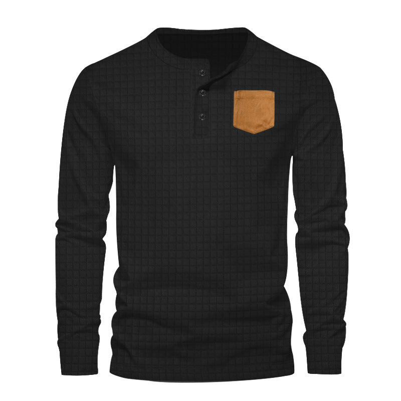 Herren Langarmshirt mit strukturiertem Design applikation Stilzeits