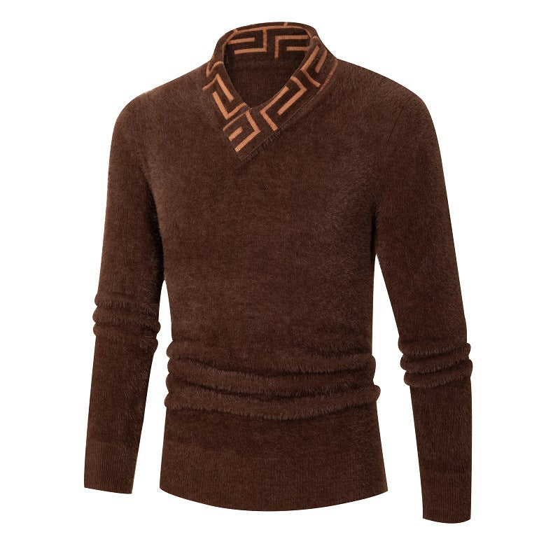 Herren modischer Pullover mit schickem Stehkragen und strukturiertem Design Stilzeits