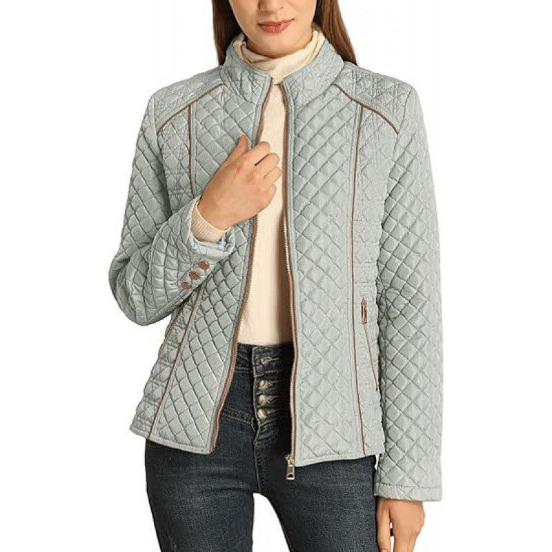 Damen gesteppte Freizeitjacke mit hohem Kragen Stilzeits