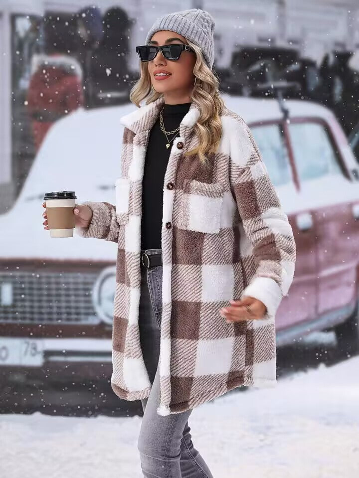 Damen Flanell-Winterjacke Stilzeits