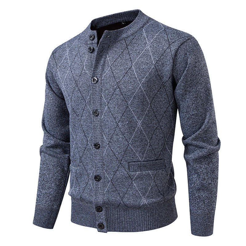 Herren Strickjacke mit modernem Rautenmuster Stilzeits