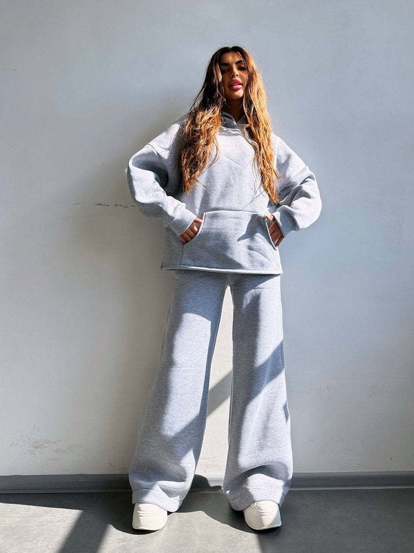 Damen Cooles Oversized Hoodie und weite Freizeithose Stilzeits