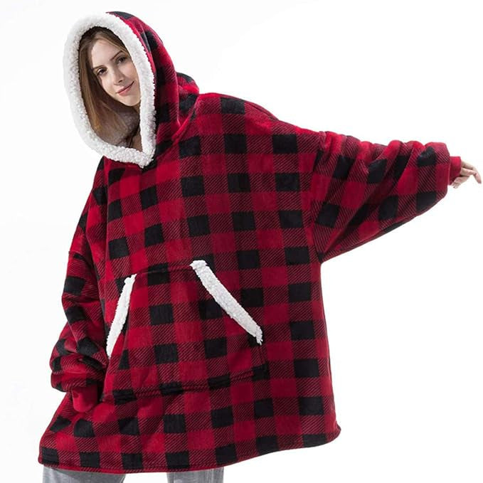 Damen Gemütlicher Hoodie-Poncho mit weichem Futter und praktischen Taschen Stilzeits