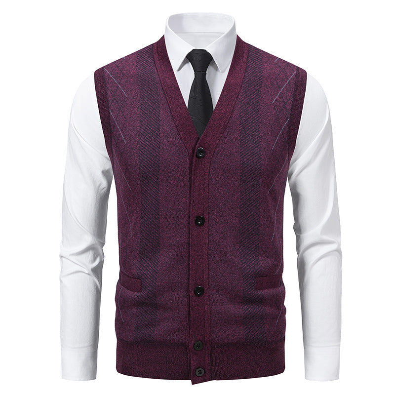 Herren Strickjacke mit klassischem V-Ausschnitt und feinem Zopfmuster Stilzeits