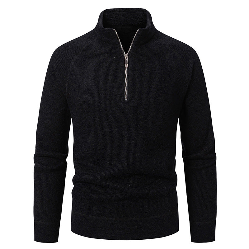 Herren Rollkragenpullover mit modernem Reißverschluss und strukturiertem Design Stilzeits
