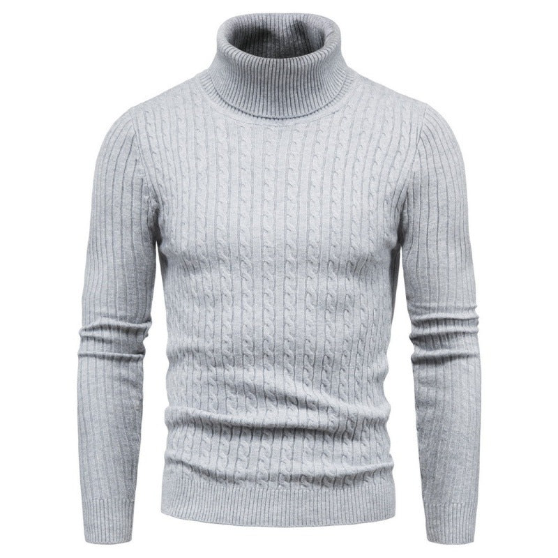 Herren Rollkragenpullover mit Zopfmuster Stilzeits