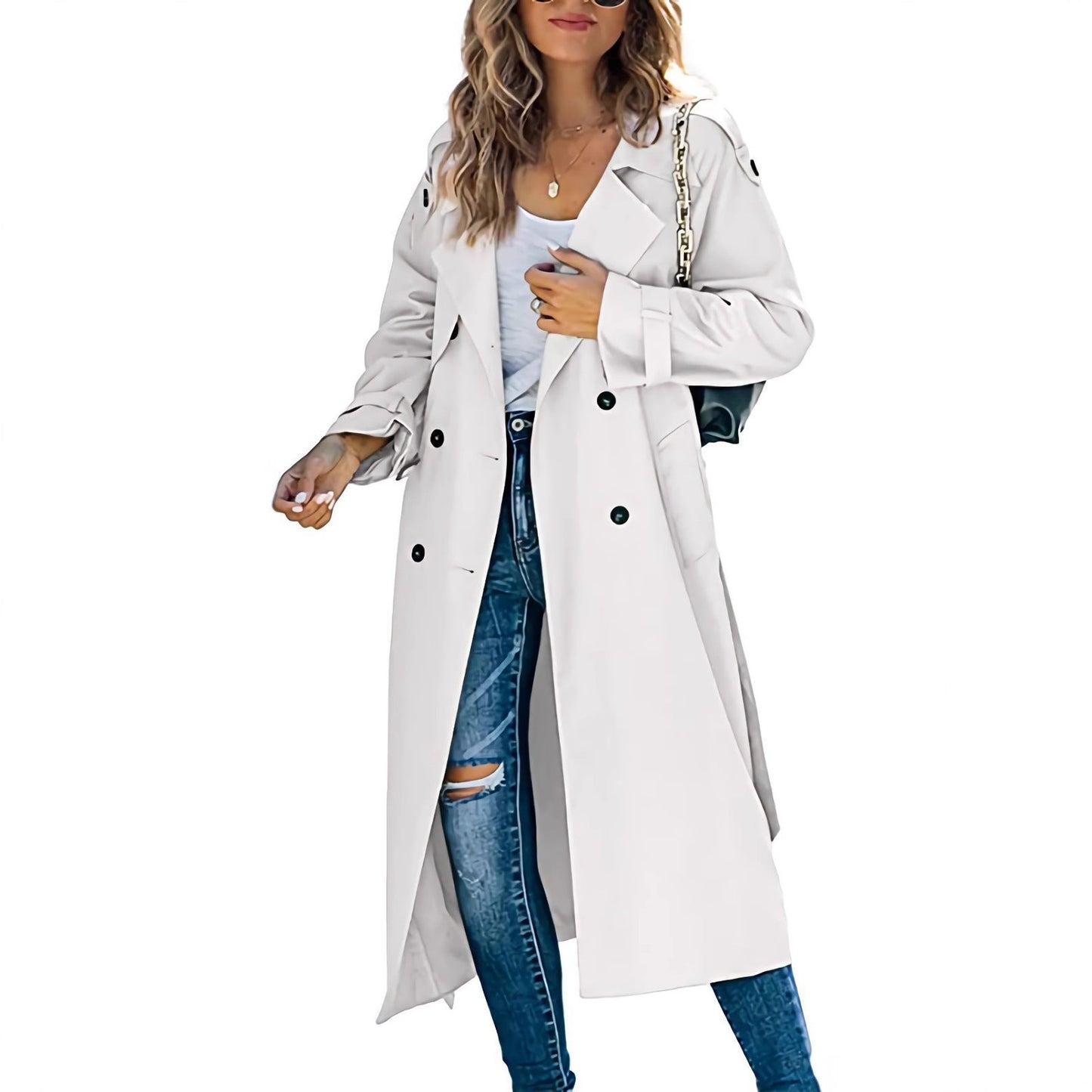 Damen eleganter Trenchcoat Stilzeits