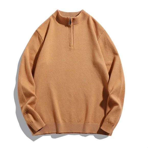 Herren Pullover mit modernem Stehkragen und Reißverschluss Stilzeits