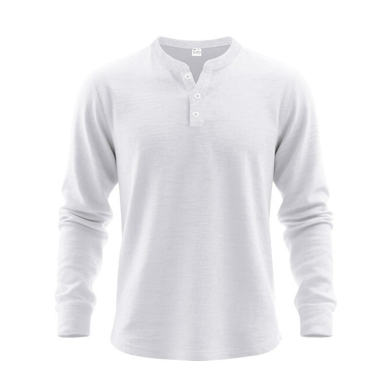 Herren Langarm-Henley-Shirt aus weichem Baumwollmix Stilzeits