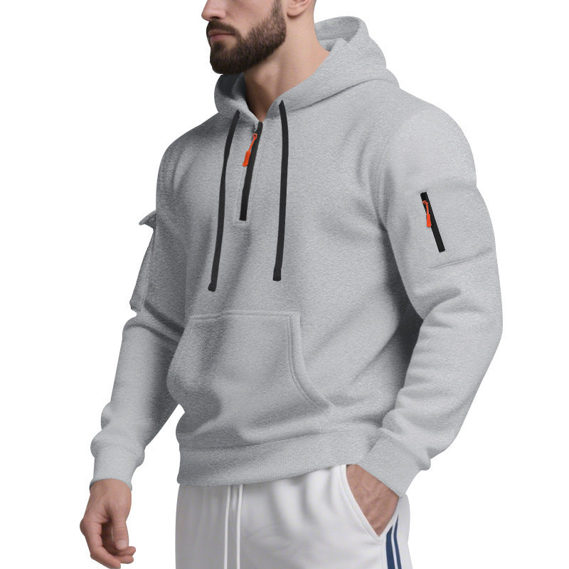 Herren Sport Hoodie mit praktischem Reißverschluss und seitlichen Taschen Stilzeits
