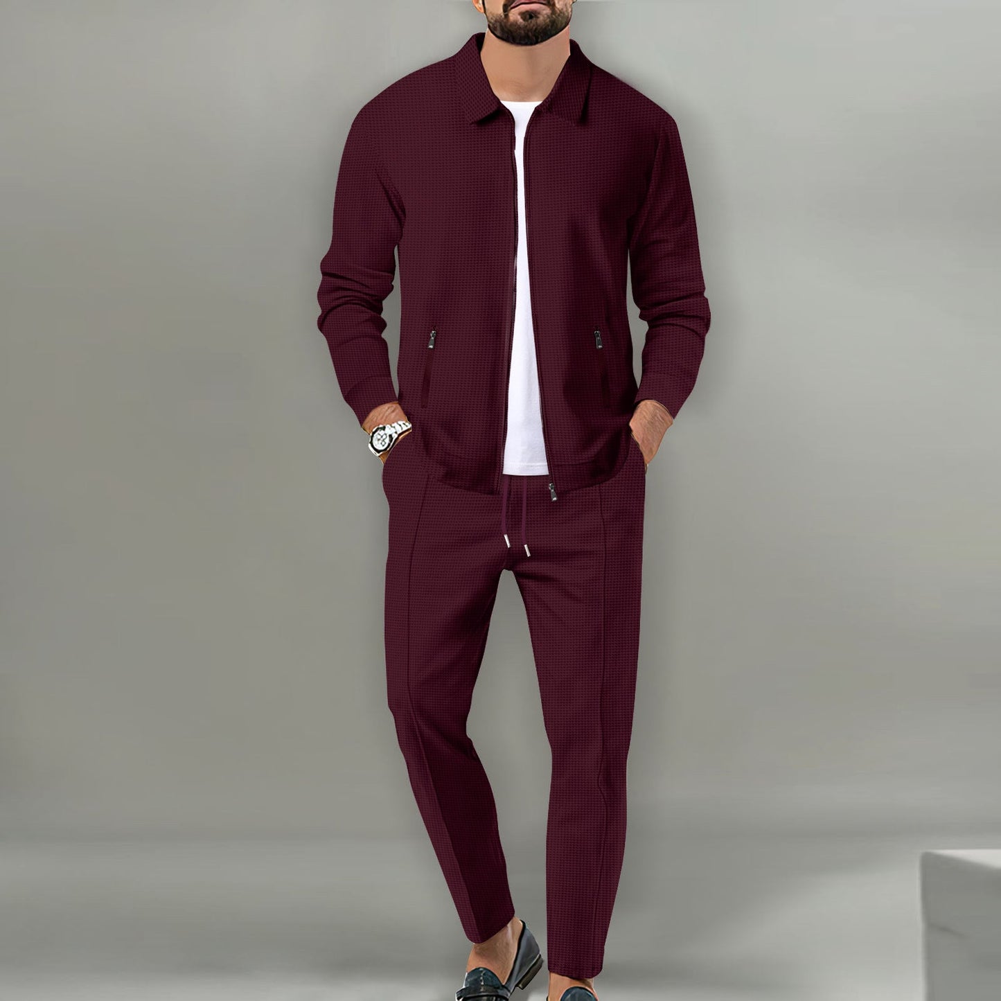 Herren sportliches Komplettset mit eleganter Oberjacke Stilzeits