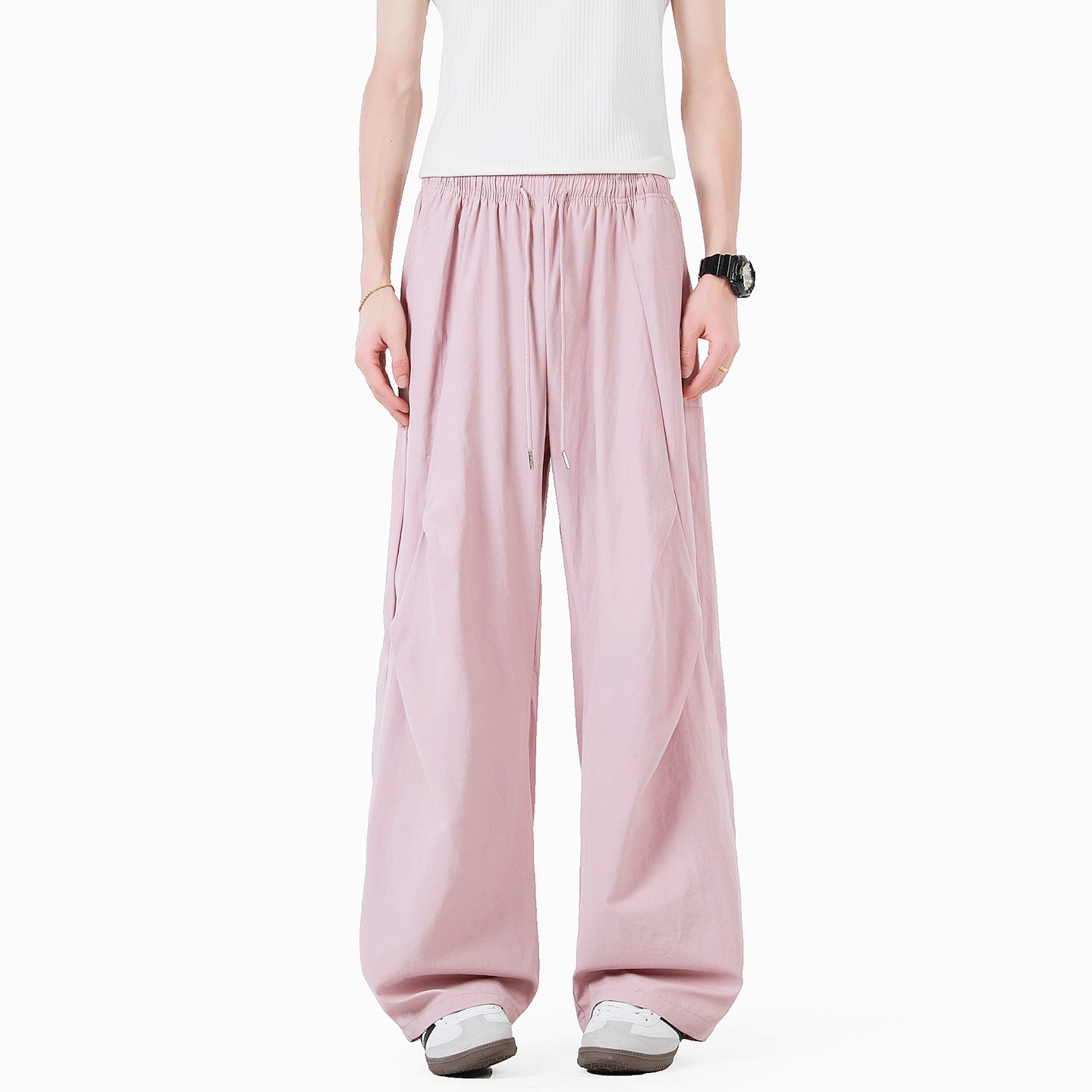 Unisex elegante Freizeithose mit hohem Bund und lockerer Passform Stilzeits