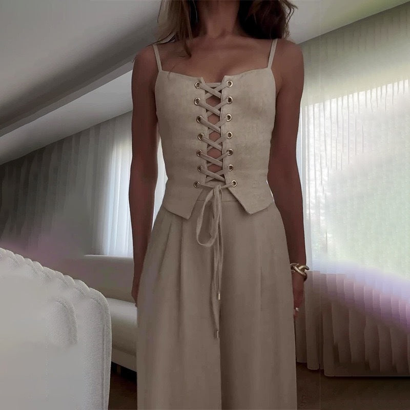 Damen Korsettbluse mit Schnüroptik Stilzeits