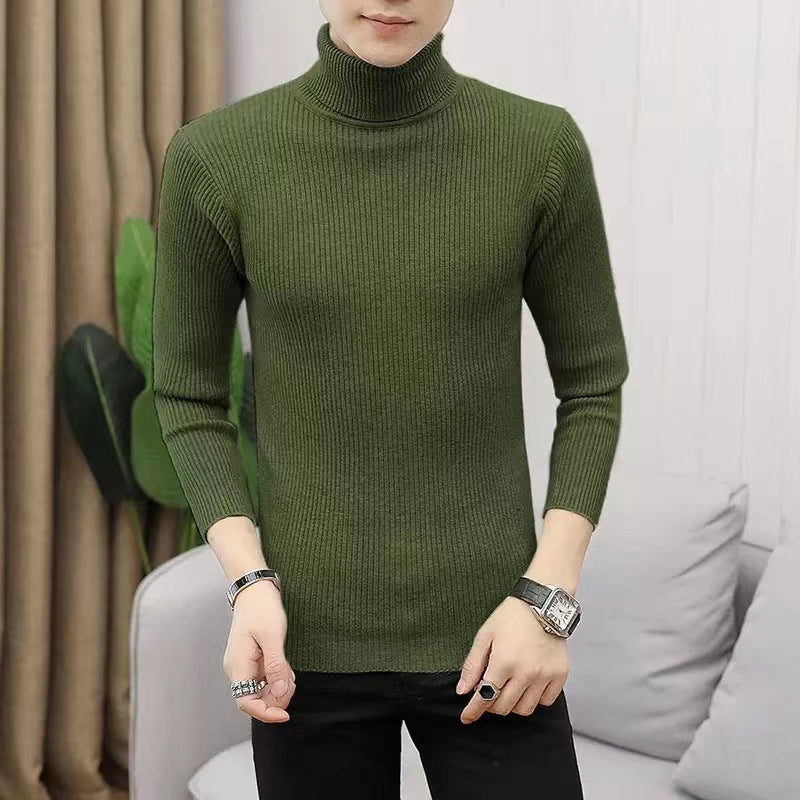 Herren Stehkragen Pullover aus ribbeltem Strick Stilzeits