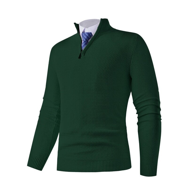 Herren Strickpullover mit modernem Stehkragen und strukturiertem Design Stilzeits