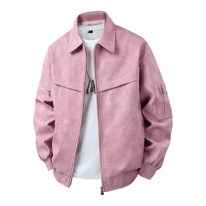 Herren Kunstlederjacke im lässigen Biker-Stil mit praktischen Taschen Stilzeits